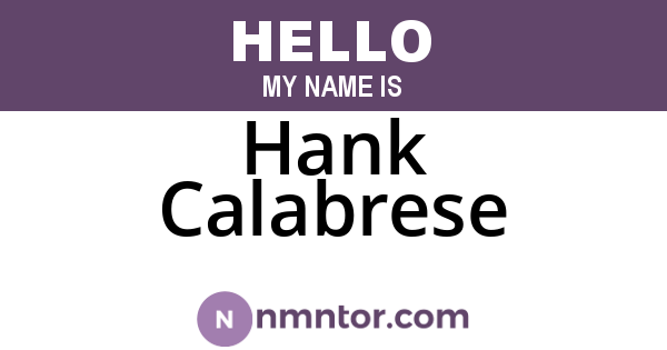 Hank Calabrese