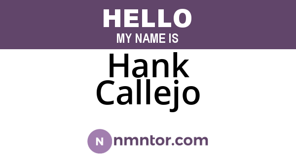 Hank Callejo