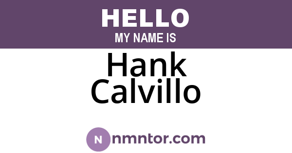 Hank Calvillo