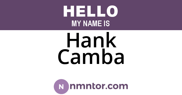 Hank Camba