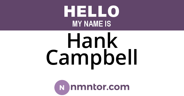 Hank Campbell
