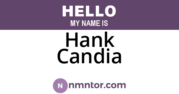 Hank Candia