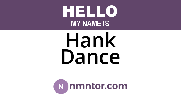 Hank Dance