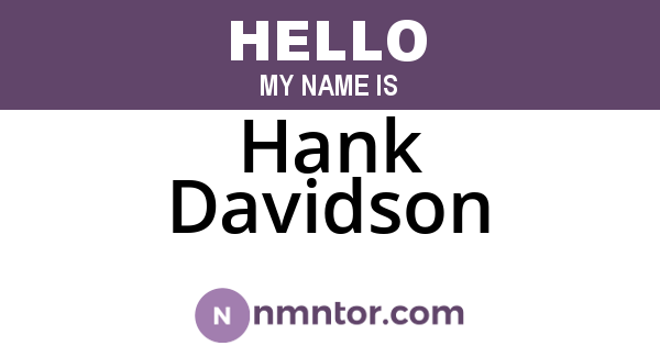 Hank Davidson