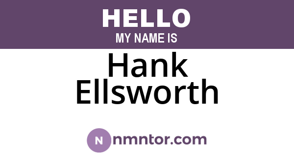 Hank Ellsworth