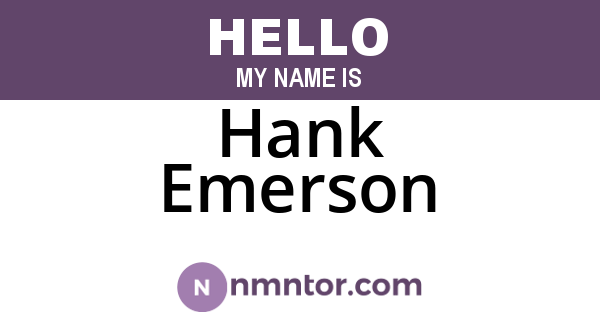 Hank Emerson