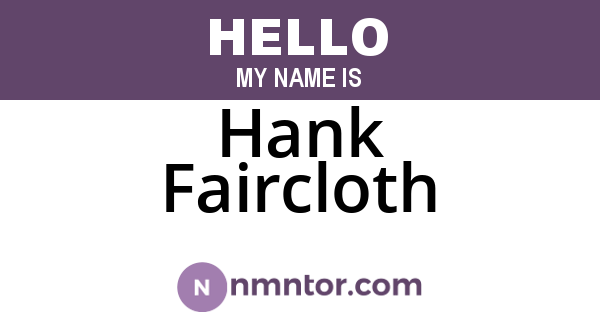 Hank Faircloth