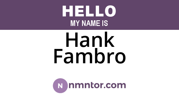 Hank Fambro