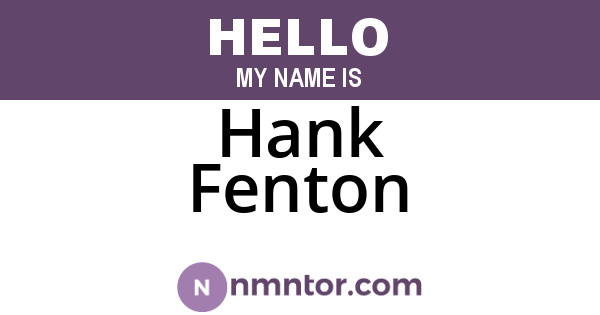 Hank Fenton