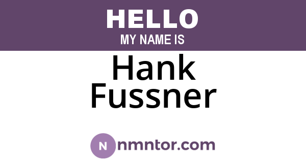 Hank Fussner