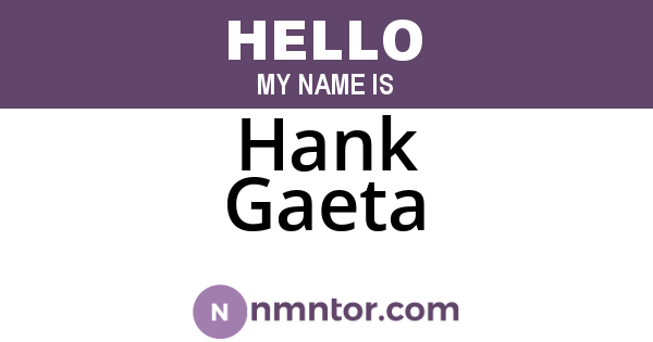 Hank Gaeta
