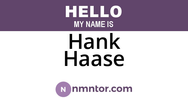 Hank Haase