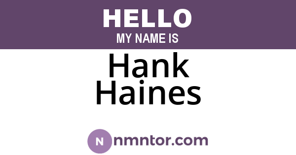 Hank Haines