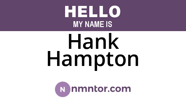 Hank Hampton