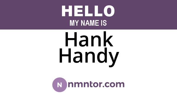 Hank Handy