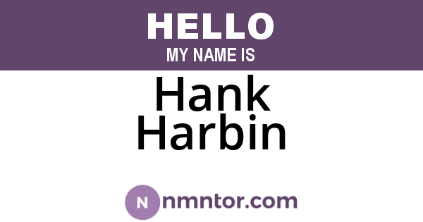 Hank Harbin