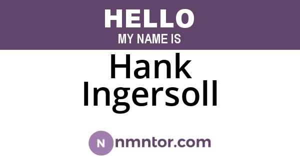 Hank Ingersoll