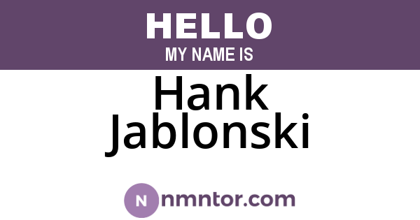 Hank Jablonski