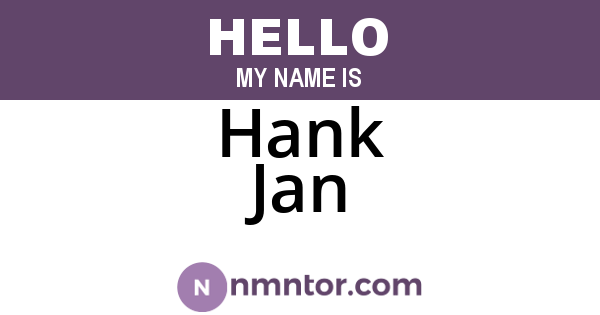 Hank Jan