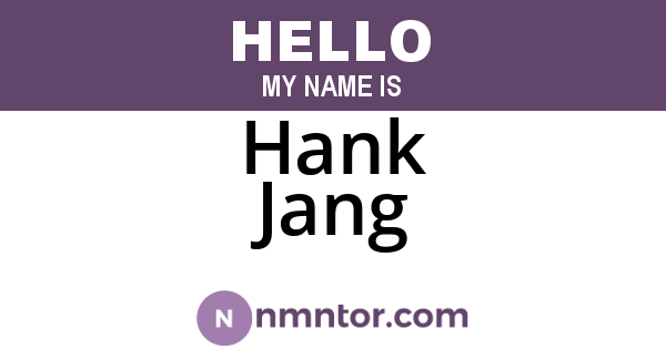 Hank Jang