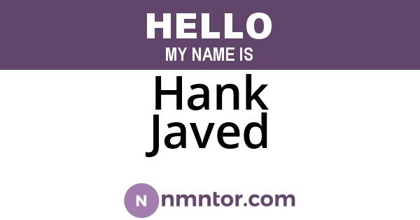 Hank Javed