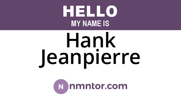 Hank Jeanpierre