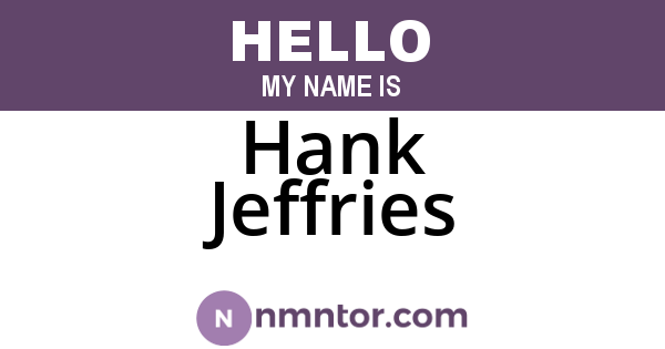 Hank Jeffries