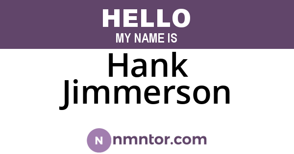 Hank Jimmerson