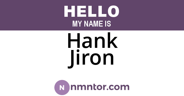 Hank Jiron