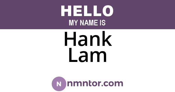 Hank Lam