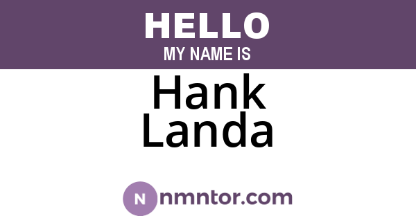 Hank Landa