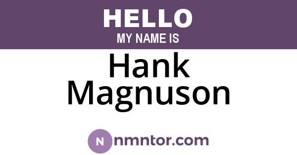 Hank Magnuson