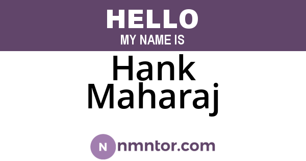Hank Maharaj