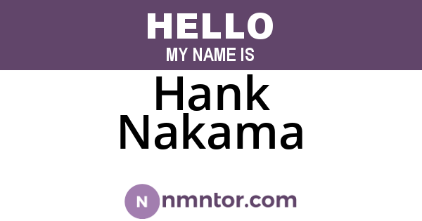 Hank Nakama