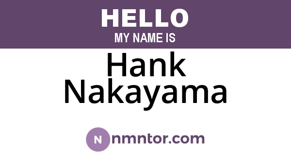 Hank Nakayama