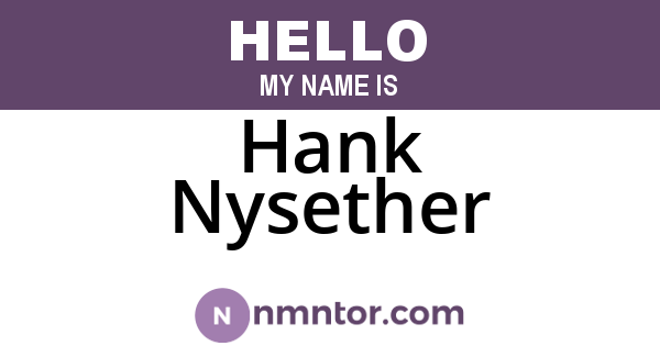 Hank Nysether