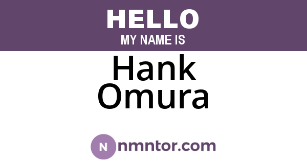 Hank Omura