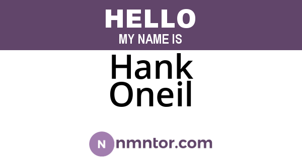 Hank Oneil