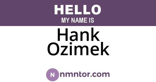 Hank Ozimek