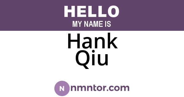 Hank Qiu