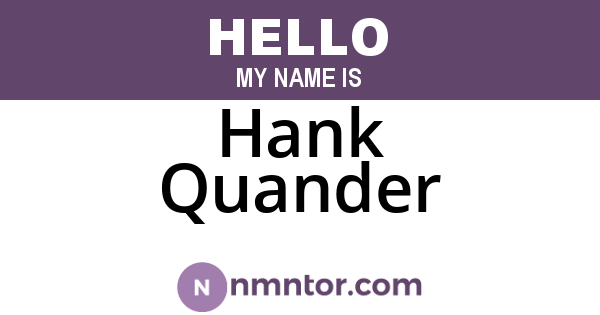 Hank Quander
