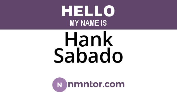 Hank Sabado