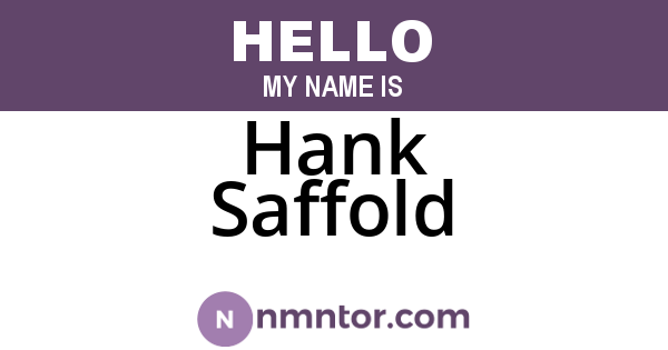 Hank Saffold