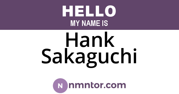 Hank Sakaguchi