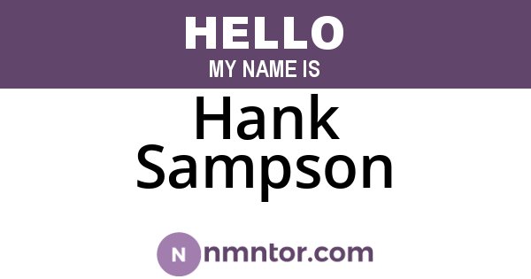 Hank Sampson