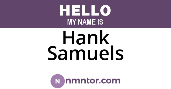Hank Samuels