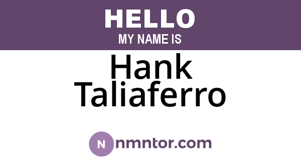 Hank Taliaferro