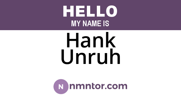 Hank Unruh