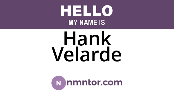 Hank Velarde