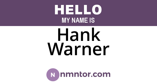 Hank Warner